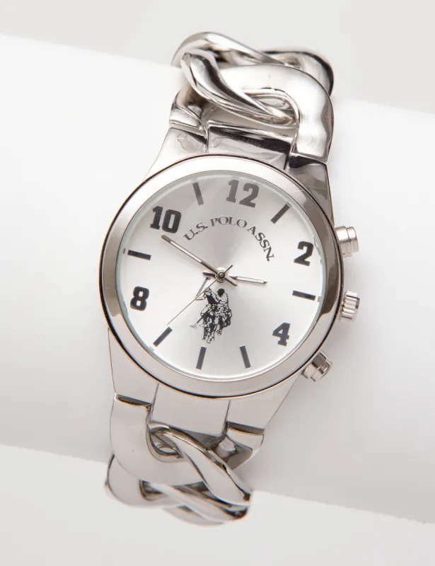 LADIES SILVERTONE CHAIN WATCH sold by U.S. Polo Assn.