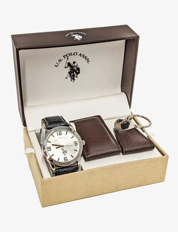 MEN'S WATCH, KEY CHAIN, AND MONEY CLIP SET sold by U.S. Polo Assn.