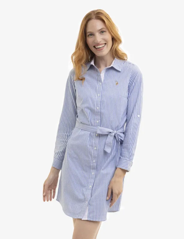 STRIPED MULTI-COLORED LOGO OXFORD DRESS sold by U.S. Polo Assn.