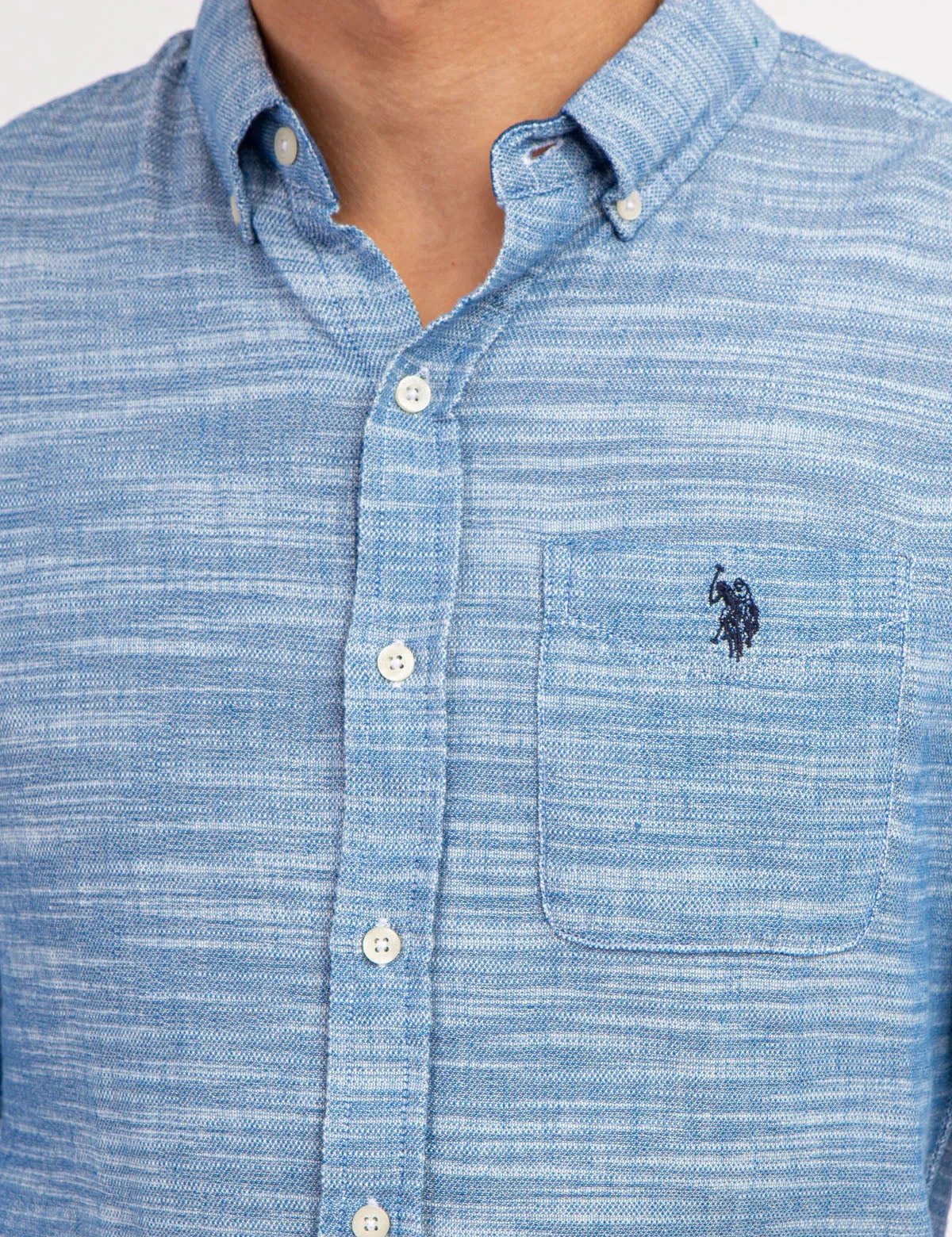 HORIZONTAL STRIPE SLUB WOVEN SHIRT sold by U.S. Polo Assn. product image thumbnail 3