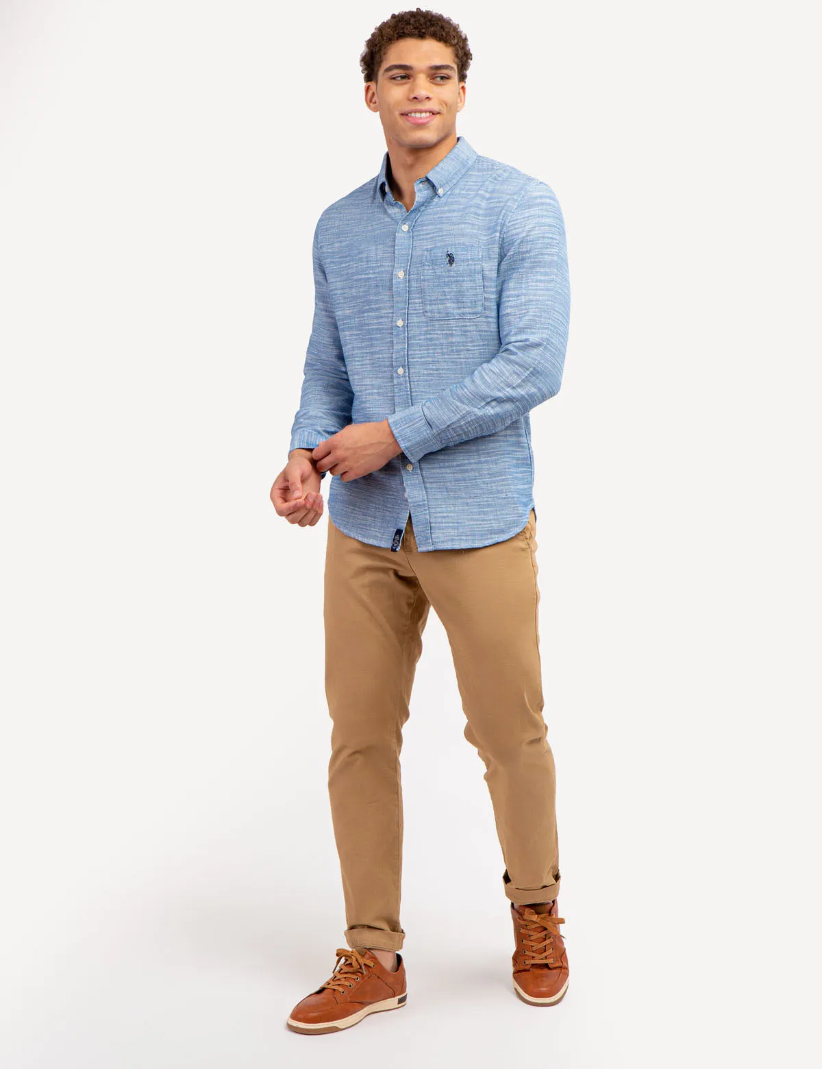 HORIZONTAL STRIPE SLUB WOVEN SHIRT sold by U.S. Polo Assn. product image thumbnail 2