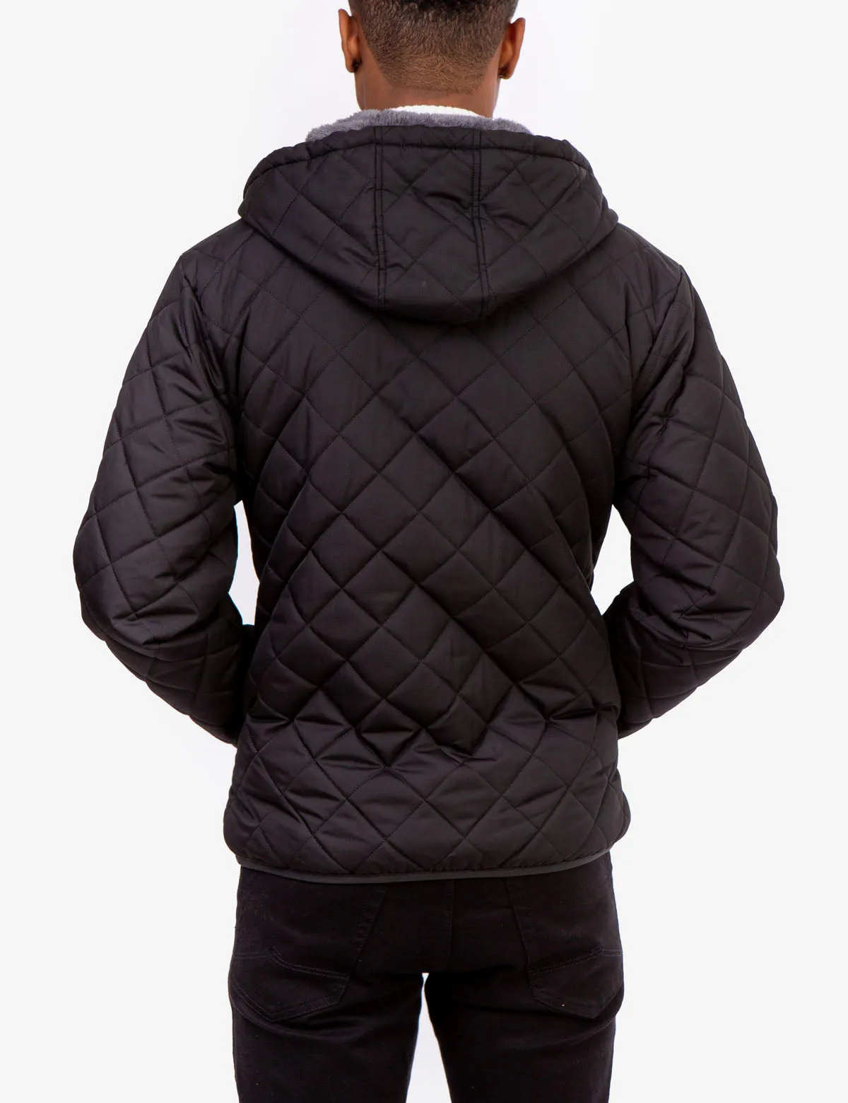 DIAMOND QUILTED HOODED JACKET WITH SHERPA sold by U.S. Polo Assn. product image thumbnail 4