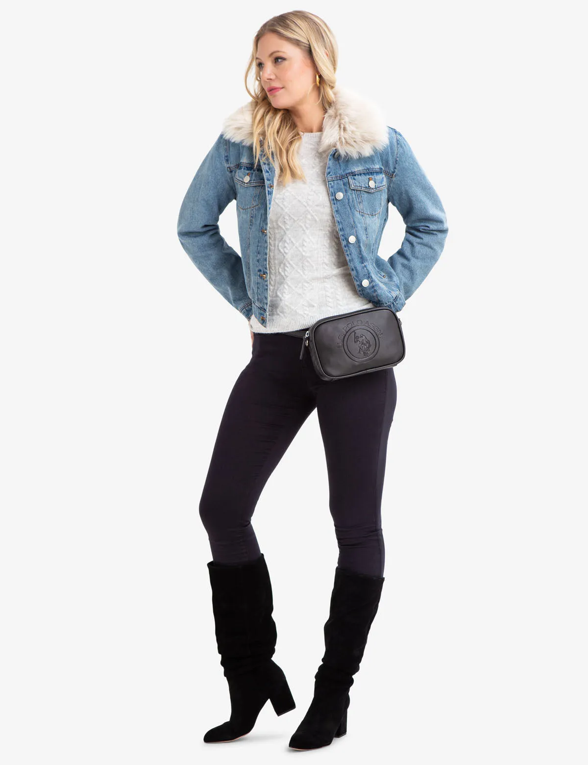 DENIM JACKET WITH FUR COLLAR sold by U.S. Polo Assn. product image thumbnail 2