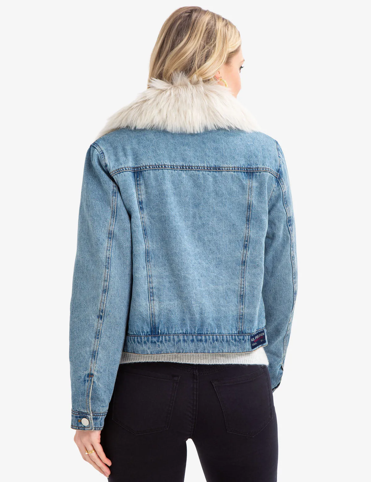 DENIM JACKET WITH FUR COLLAR sold by U.S. Polo Assn. product image thumbnail 4
