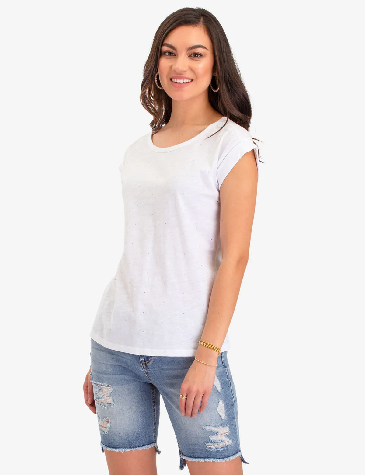 STUDDED SHORT SLEEVE TOP sold by U.S. Polo Assn.