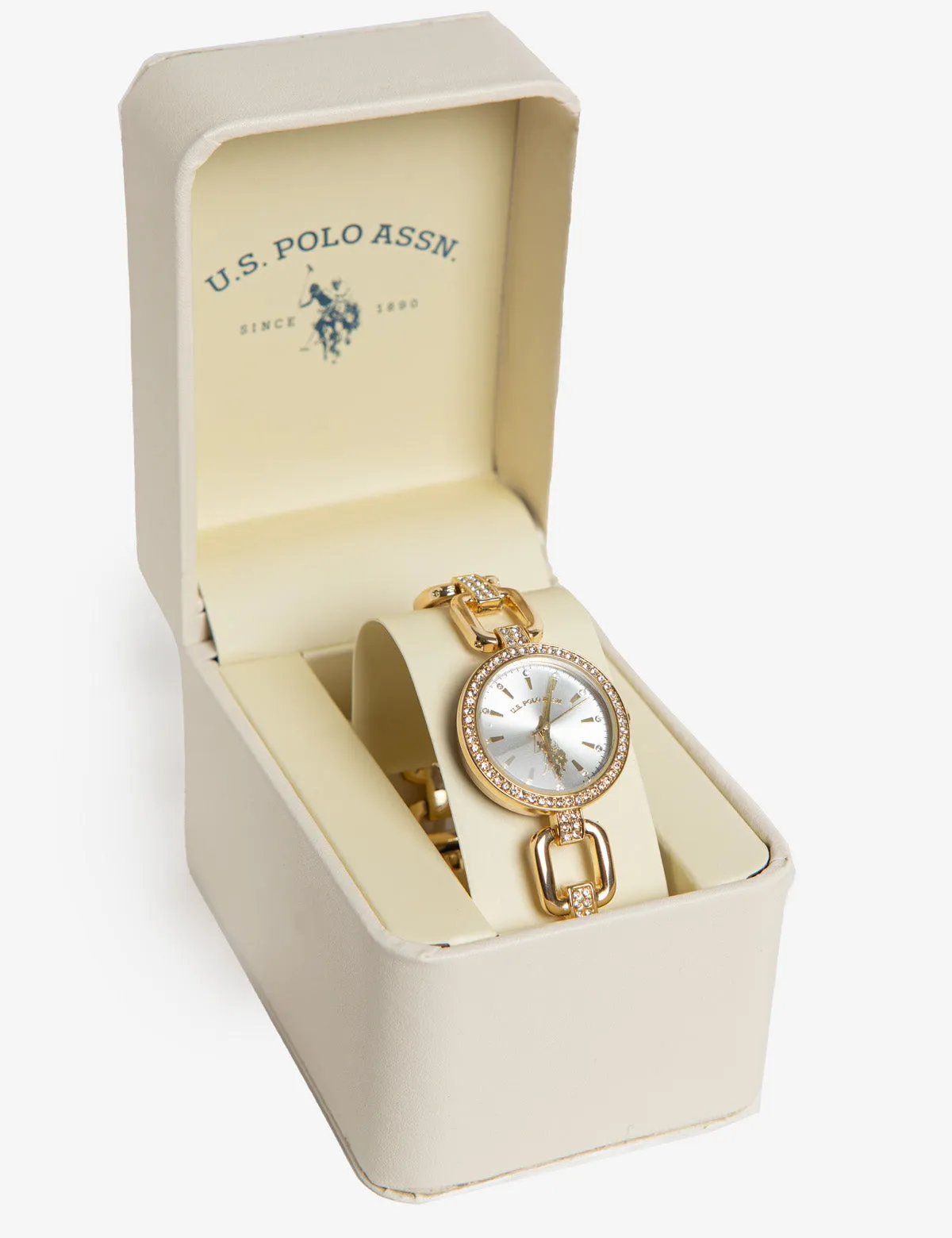 LADIES GOLDTONE OPEN LINK BRACELET WATCH sold by U.S. Polo Assn. product image thumbnail 2