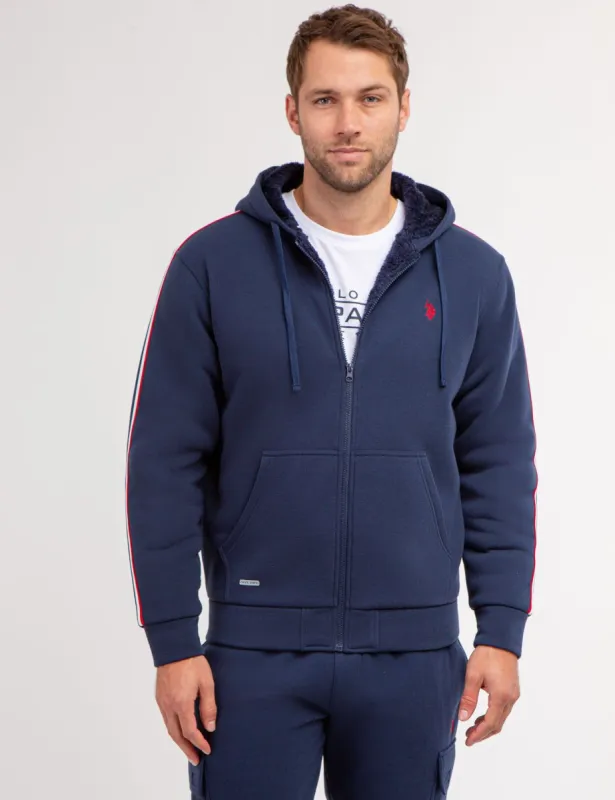 SIGNATURE STRIPE SHERPA HOODIE sold by U.S. Polo Assn.