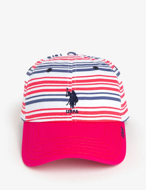 COTTON TWILL STRIPE BASEBALL CAP sold by U.S. Polo Assn.