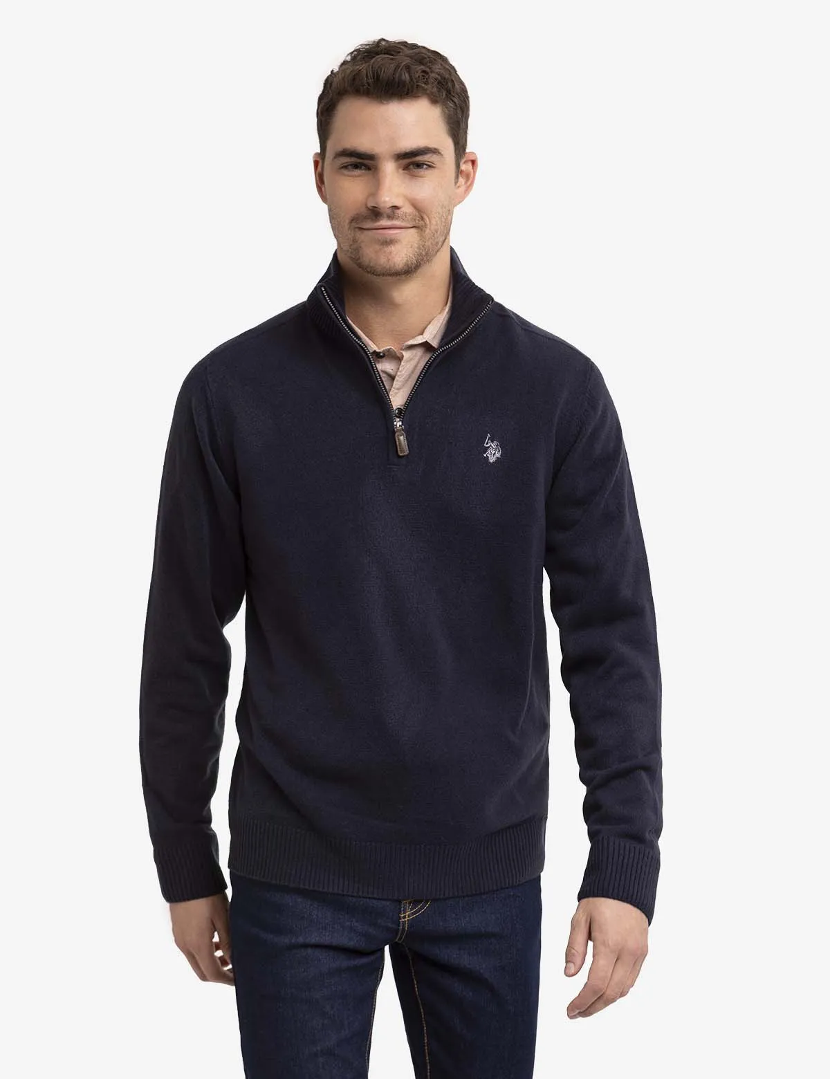 SOFT SOLID 1/4 ZIP SWEATER sold by U.S. Polo Assn.