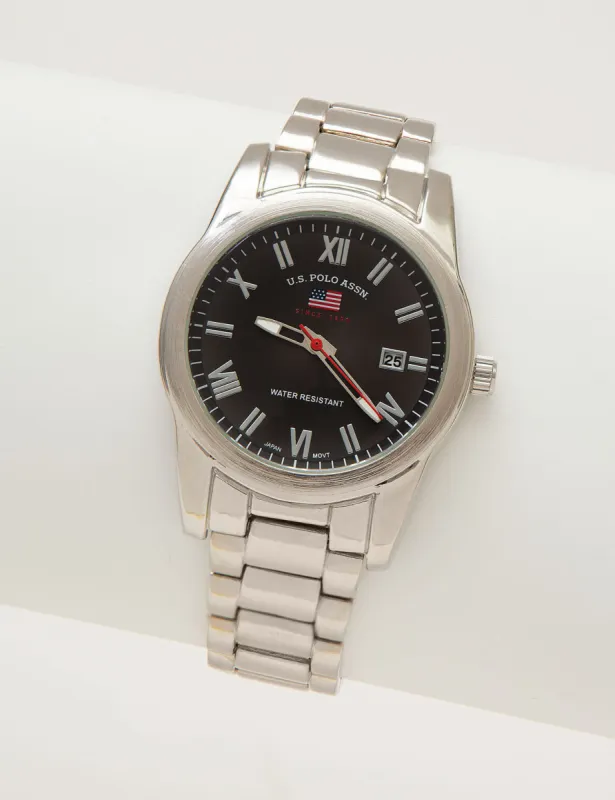 MEN'S SILVERTONE BRACELET WATCH sold by U.S. Polo Assn.