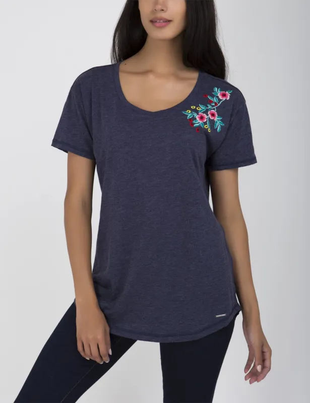 EMBROIDERED FLORAL CLUSTER T-SHIRT sold by U.S. Polo Assn.