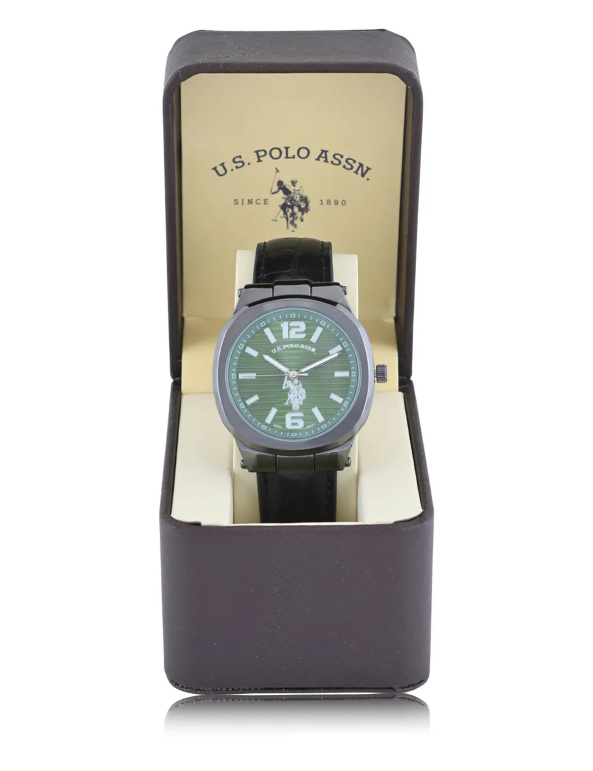 MEN'S BLACK STRAP WITH GREEN DIAL ANALOG WATCH sold by U.S. Polo Assn. product image thumbnail 2