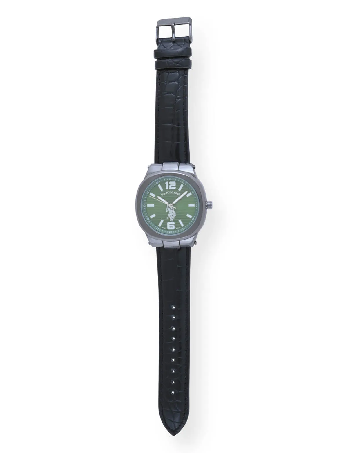 MEN'S BLACK STRAP WITH GREEN DIAL ANALOG WATCH sold by U.S. Polo Assn. product image thumbnail 4