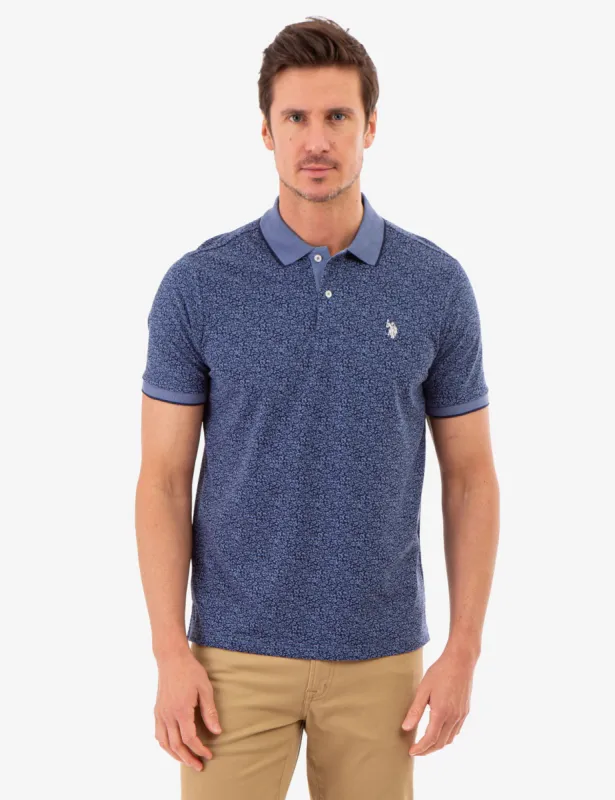 FLORAL PRINTED PIQUE POLO SHIRT sold by U.S. Polo Assn.
