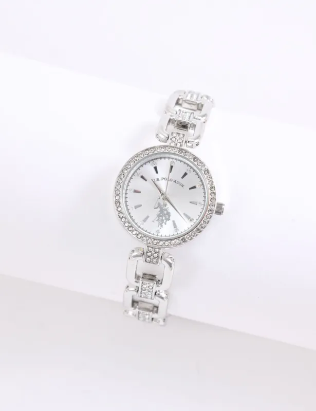 LADIES SILVER LINK WATCH sold by U.S. Polo Assn.