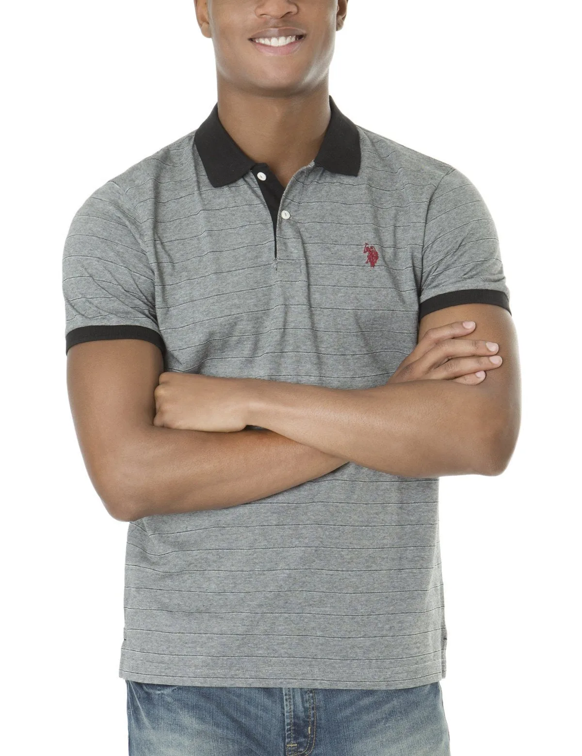 STRIPED JACQUARD POLO SHIRT sold by U.S. Polo Assn.