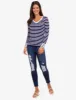 LONG SLEEVE STRIPE V-NECK TOP sold by U.S. Polo Assn.