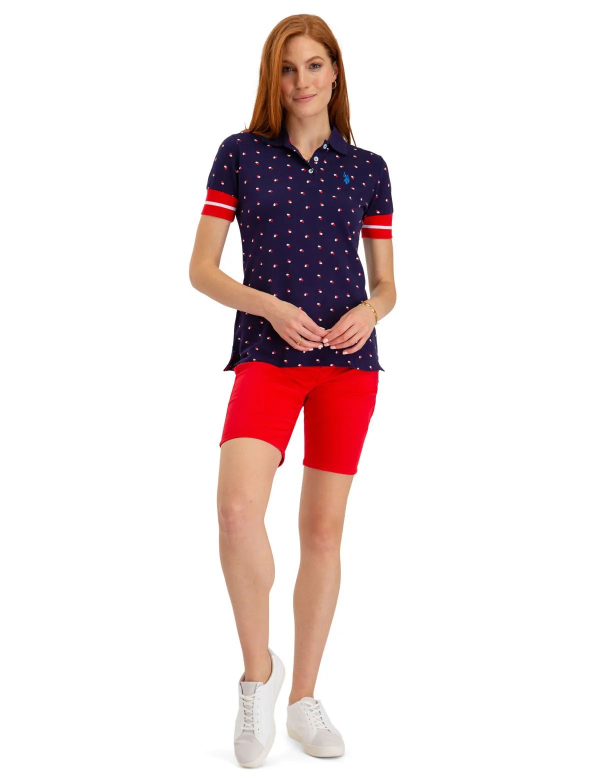 FLORAL PRINT RIB SLEEVE POLO SHIRT sold by U.S. Polo Assn. product image thumbnail 2