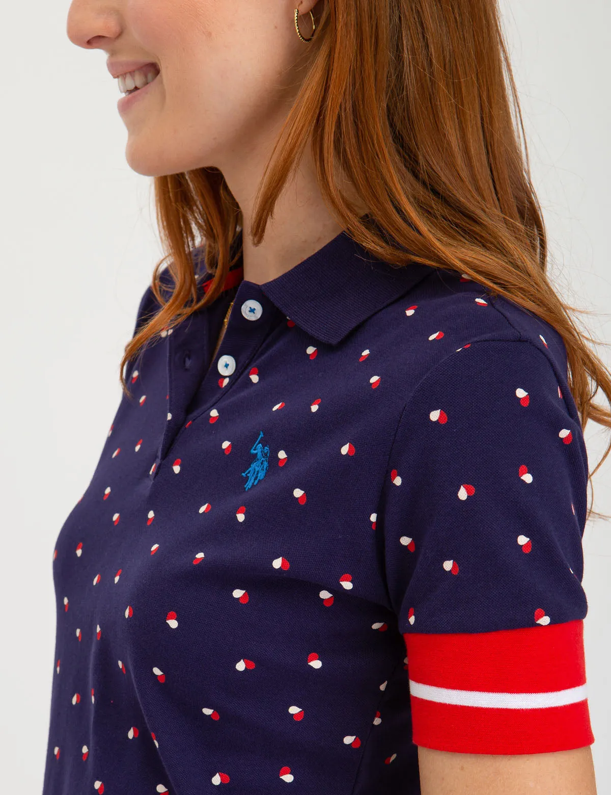 FLORAL PRINT RIB SLEEVE POLO SHIRT sold by U.S. Polo Assn. product image thumbnail 3