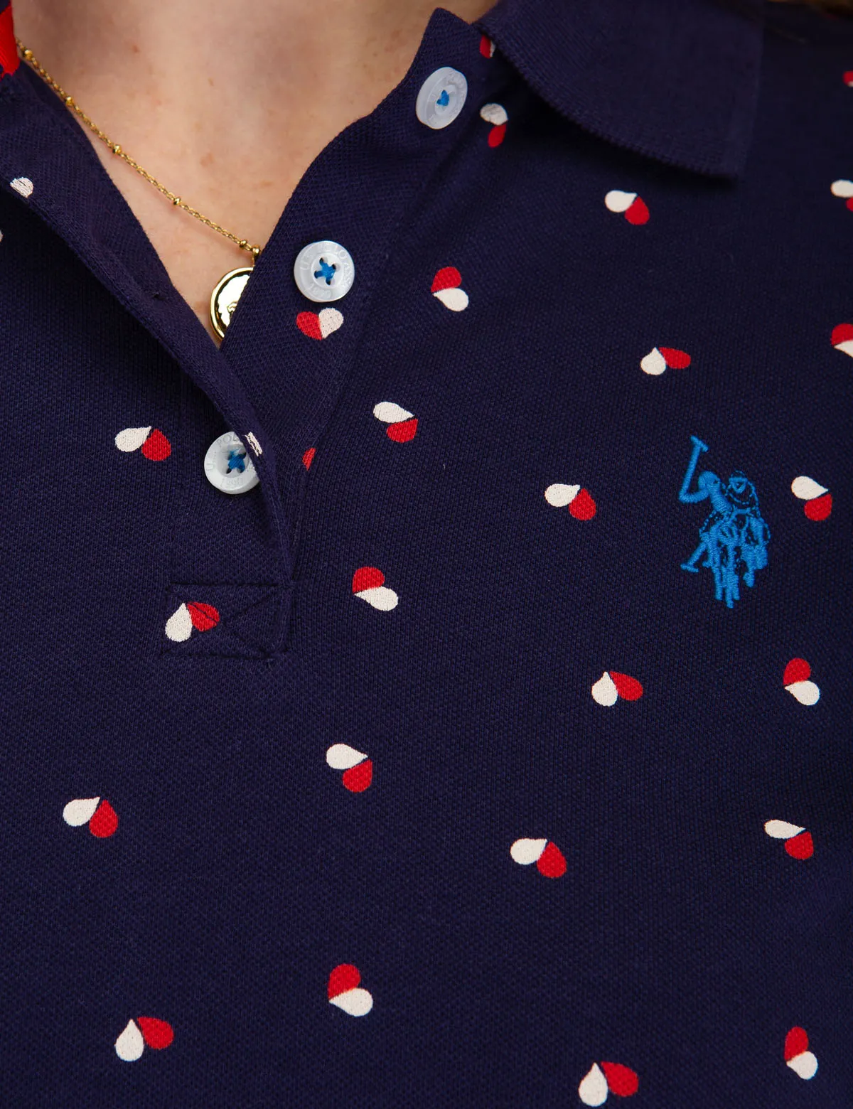 FLORAL PRINT RIB SLEEVE POLO SHIRT sold by U.S. Polo Assn. product image thumbnail 4