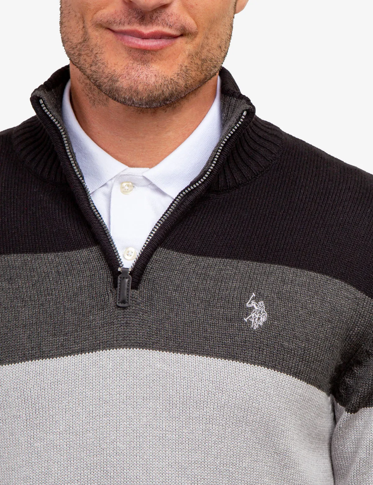 ENGINEER STRIPE 1/4 ZIP SWEATER sold by U.S. Polo Assn. product image thumbnail 3