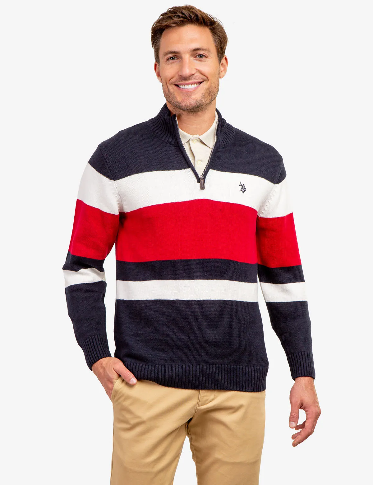 ENGINEER STRIPE 1/4 ZIP SWEATER sold by U.S. Polo Assn. product image thumbnail 5