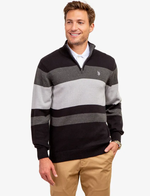 ENGINEER STRIPE 1/4 ZIP SWEATER sold by U.S. Polo Assn.