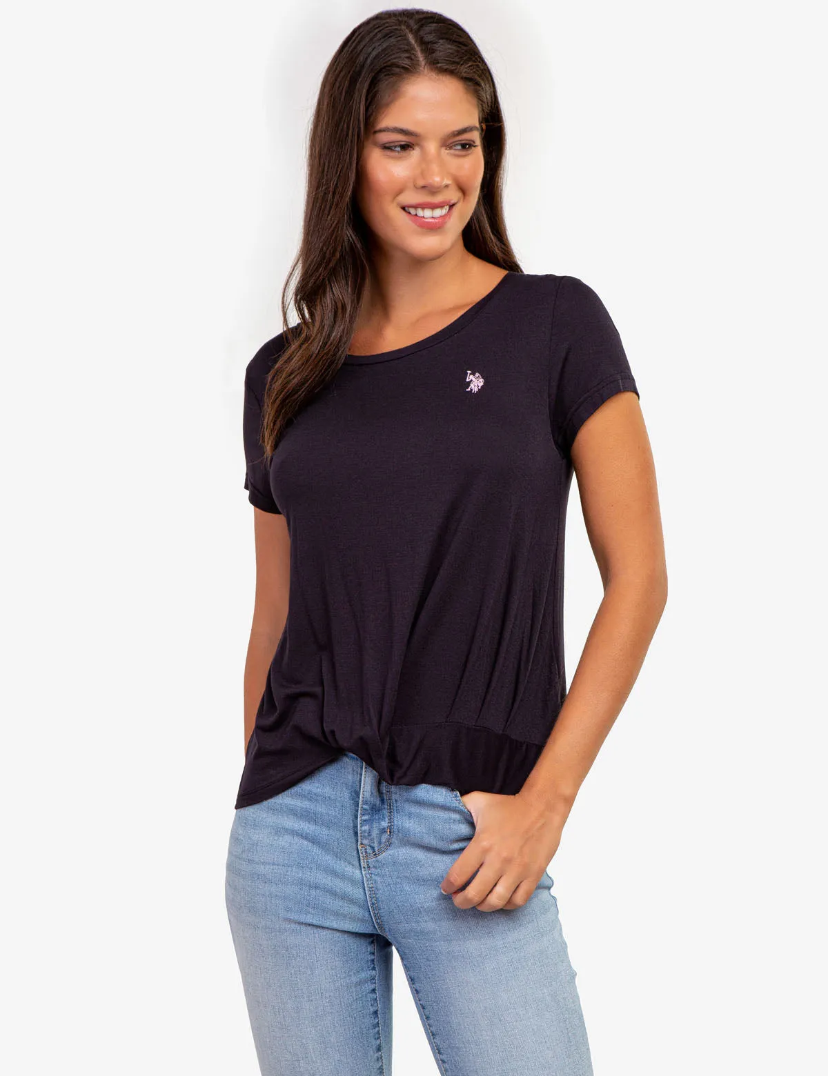 TWIST FRONT CREW NECK T-SHIRT sold by U.S. Polo Assn.