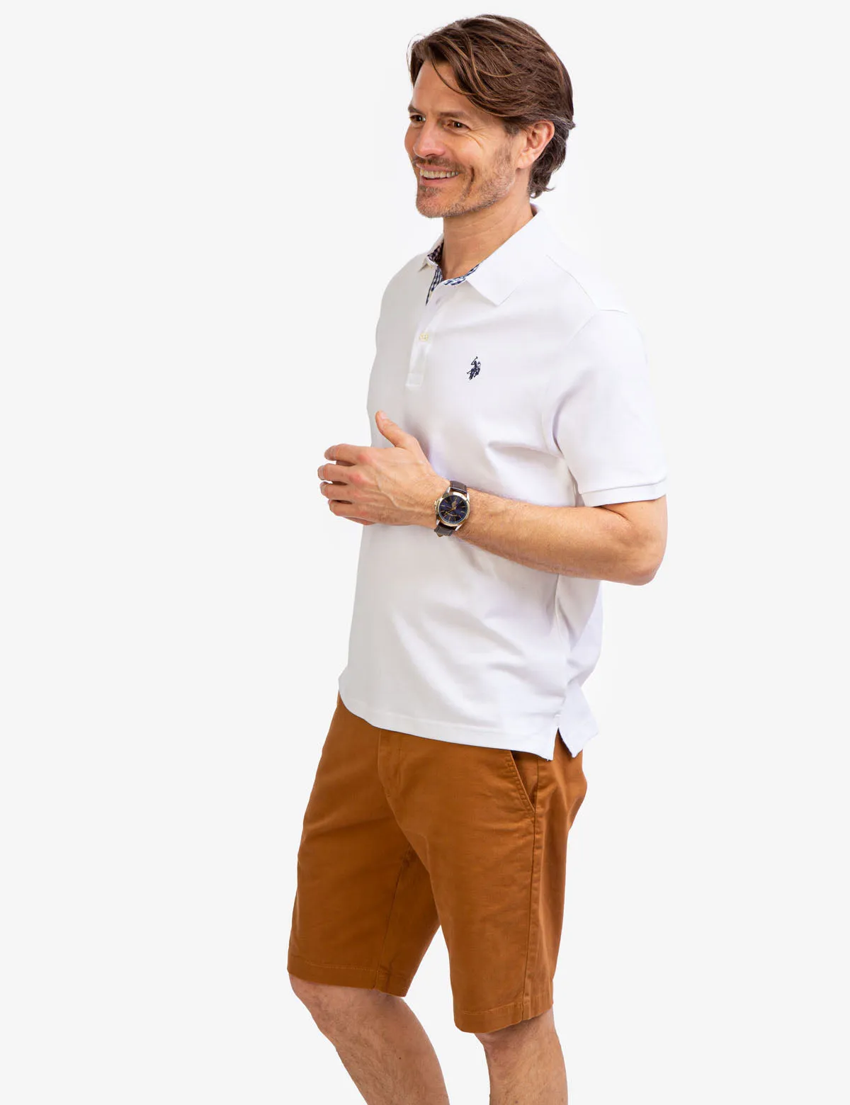 INTERLOCK GINGHAM TRIM POLO SHIRT sold by U.S. Polo Assn. product image thumbnail 4