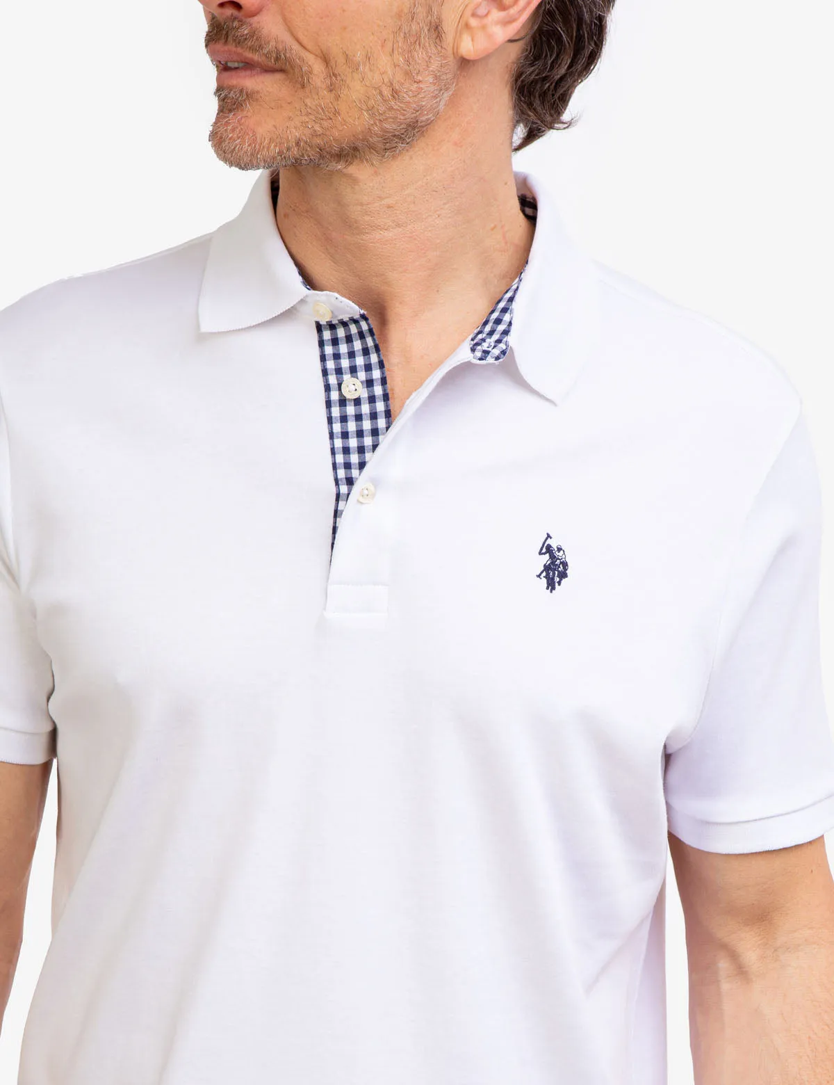 INTERLOCK GINGHAM TRIM POLO SHIRT sold by U.S. Polo Assn. product image thumbnail 2