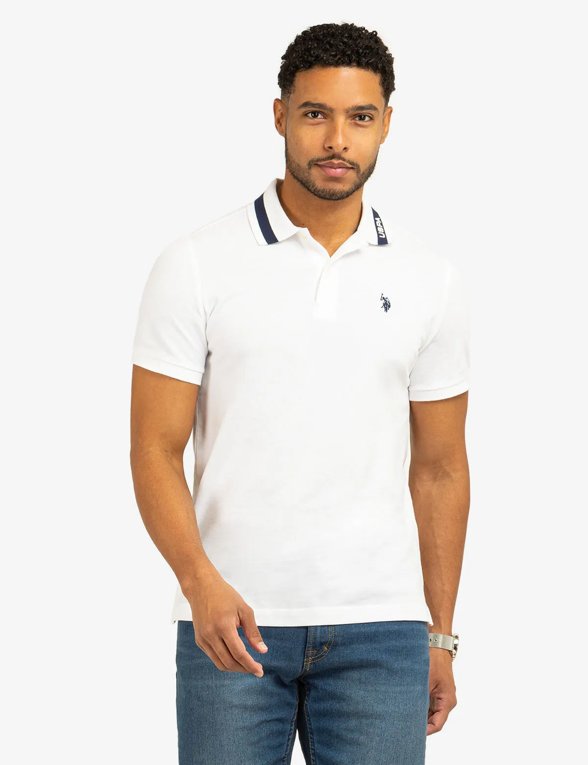 PIQUE POLO SHIRT WITH TIPPED COLLAR sold by U.S. Polo Assn.
