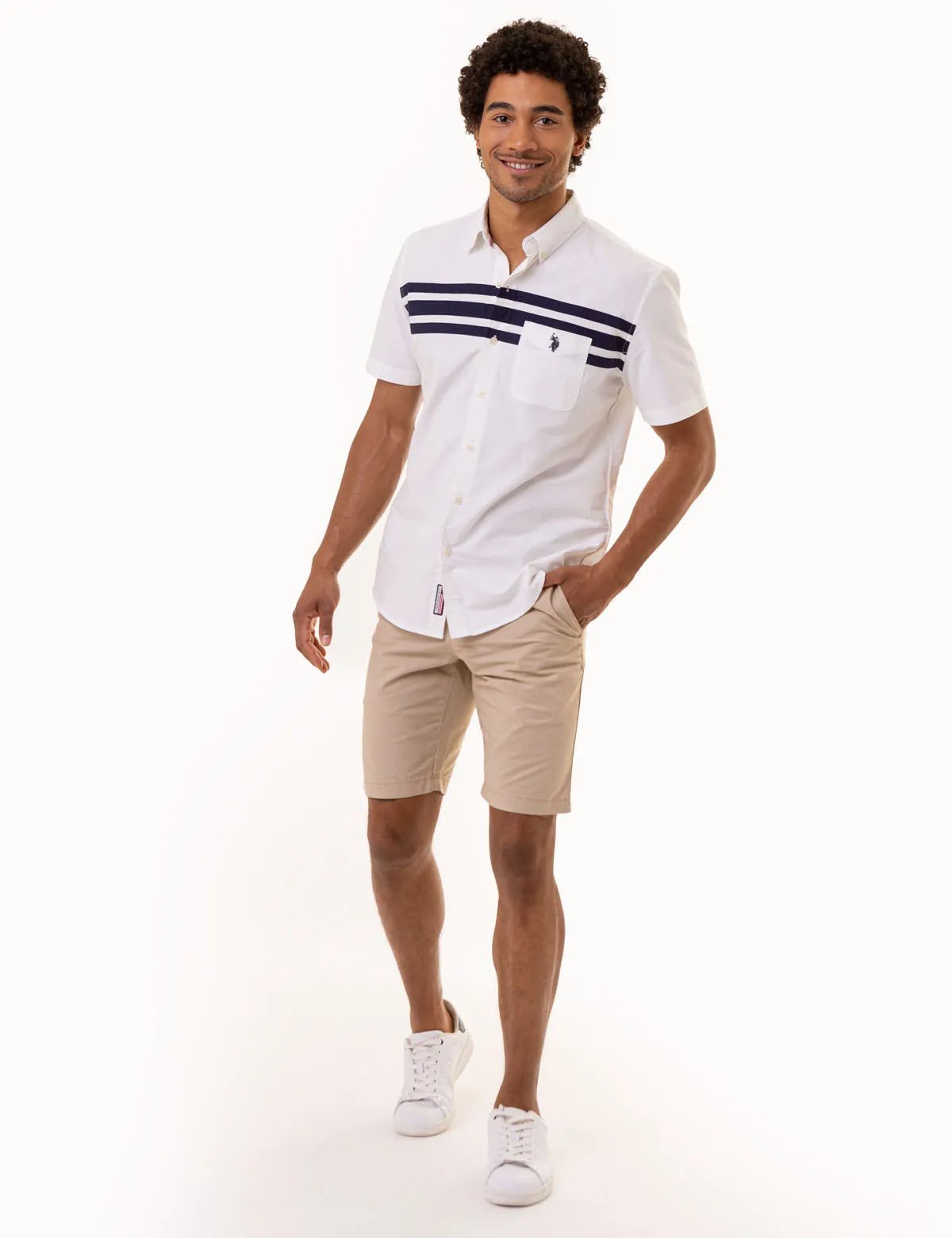 CHEST STRIPE SHORT SLEEVE OXFORD SHIRT sold by U.S. Polo Assn. product image thumbnail 2