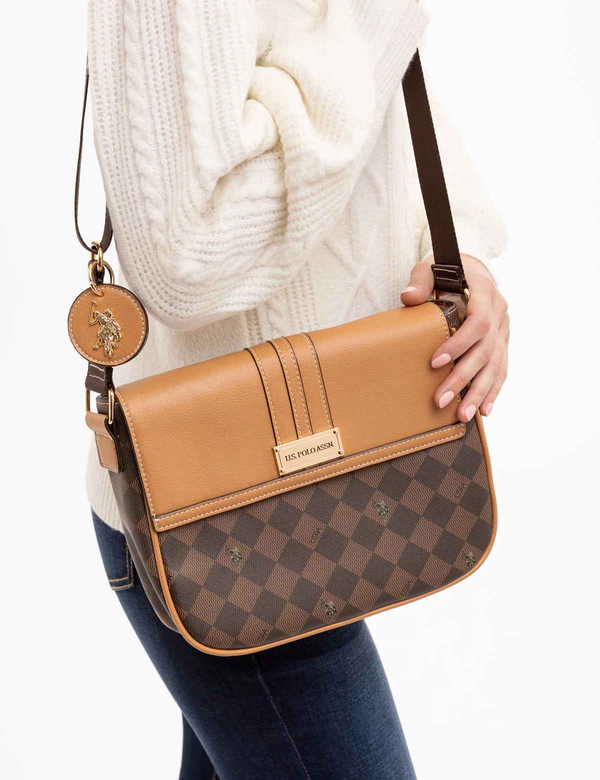 DIAMOND SIGNATURE MESSENGER CROSSBODY BAG sold by U.S. Polo Assn.
