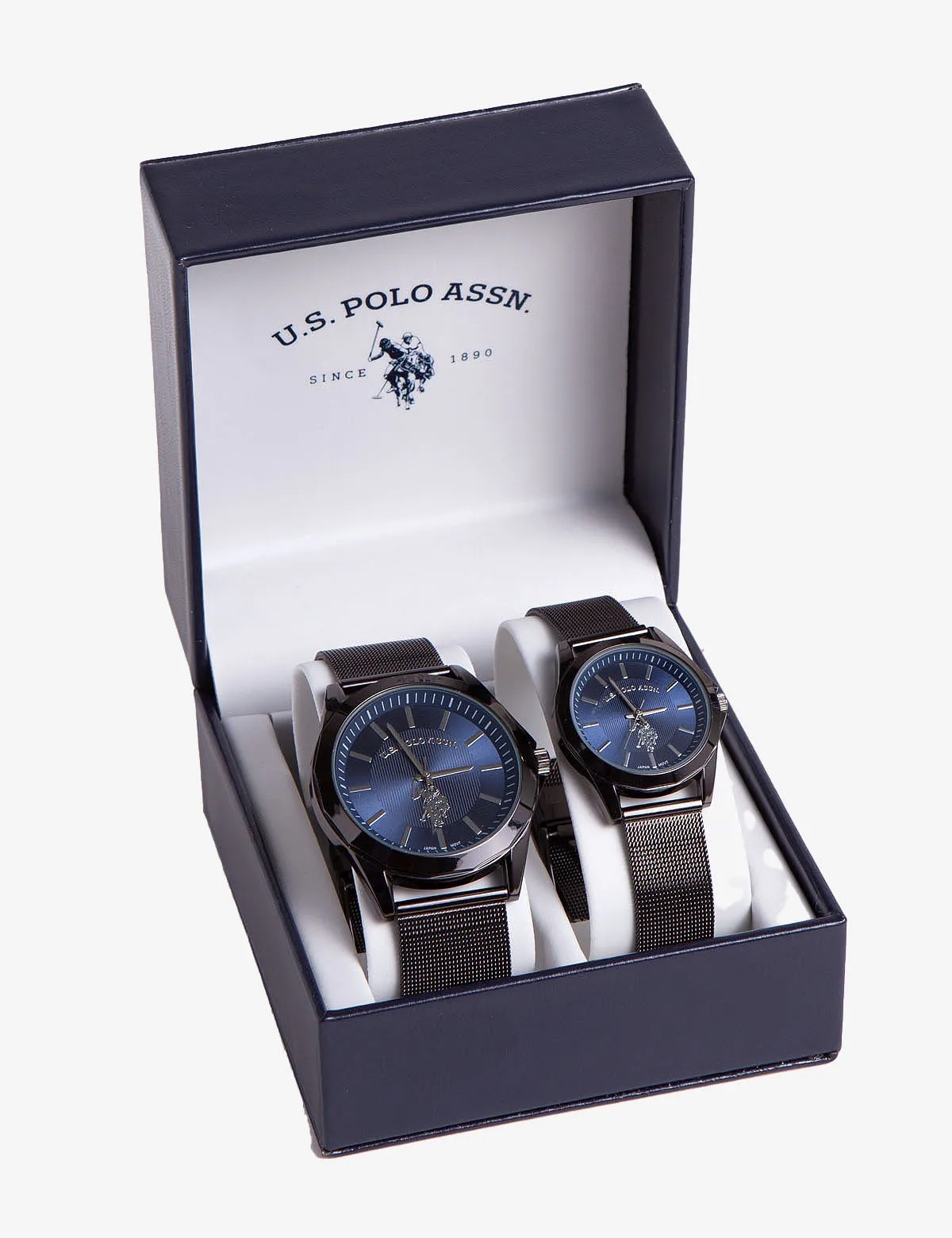 HIS AND HERS BLACK MESH WATCH SET sold by U.S. Polo Assn.
