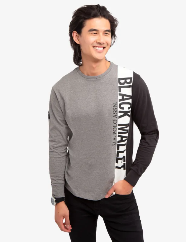 BLACK MALLET VERTICAL WATERMARK LONG SLEEVE SHIRT sold by U.S. Polo Assn.