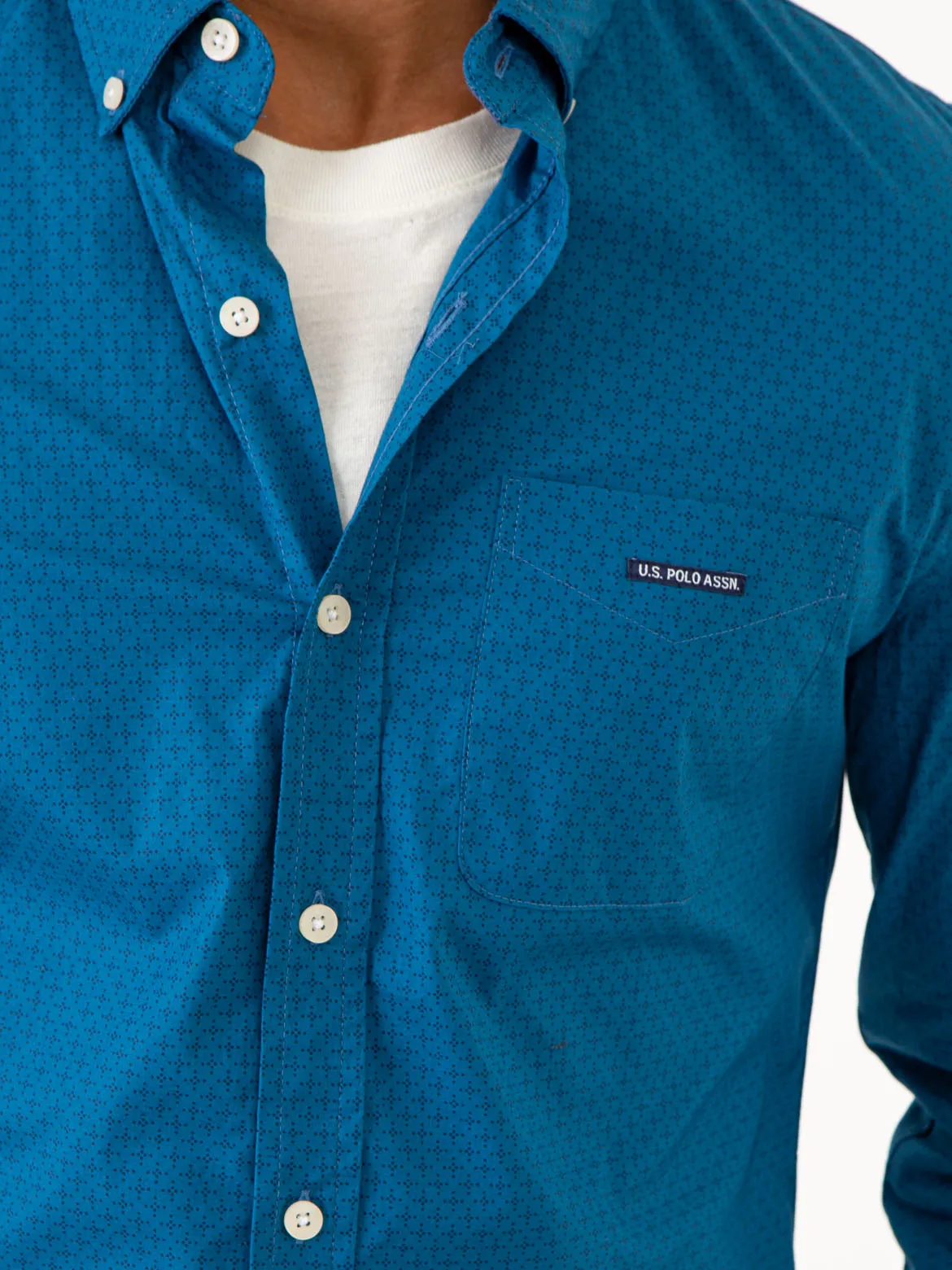 DIAMOND PRINT LONG SLEEVE SHIRT WITH POCKET sold by U.S. Polo Assn. product image thumbnail 2