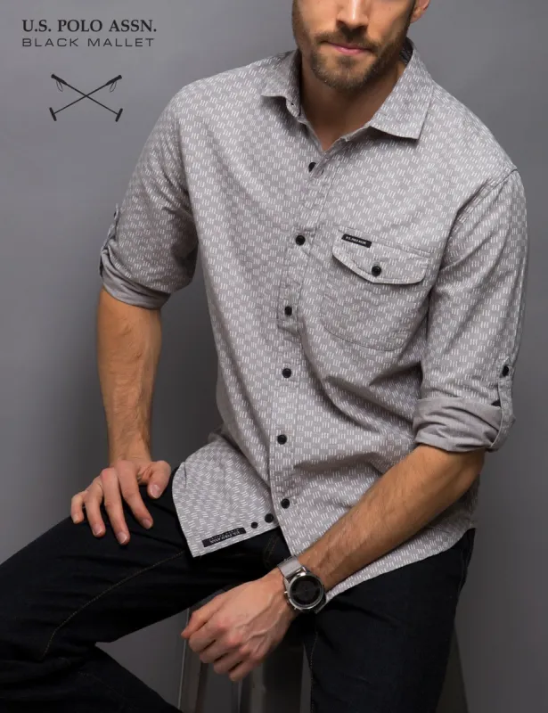 SLIM FIT LINE PRINT SHIRT sold by U.S. Polo Assn.