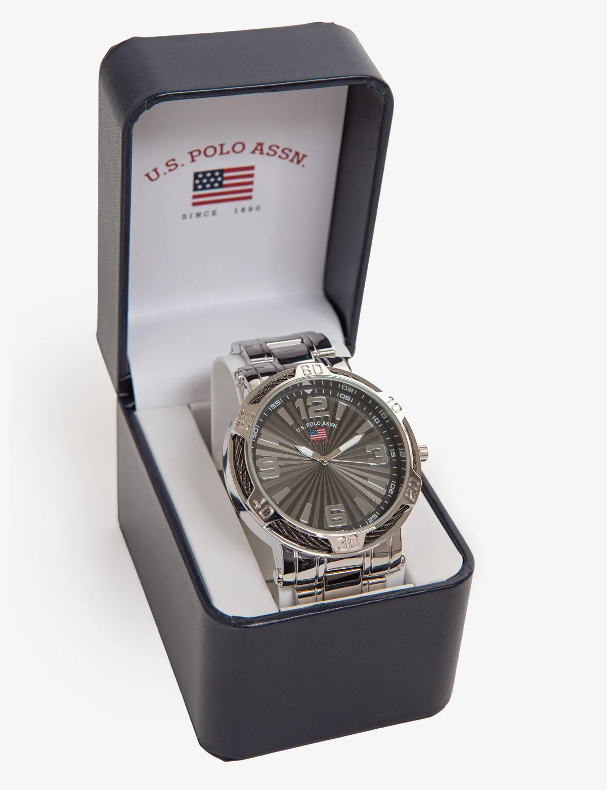 MEN'S SILVER BRACELET WATCH WITH BLACK DIAL sold by U.S. Polo Assn. product image thumbnail 2
