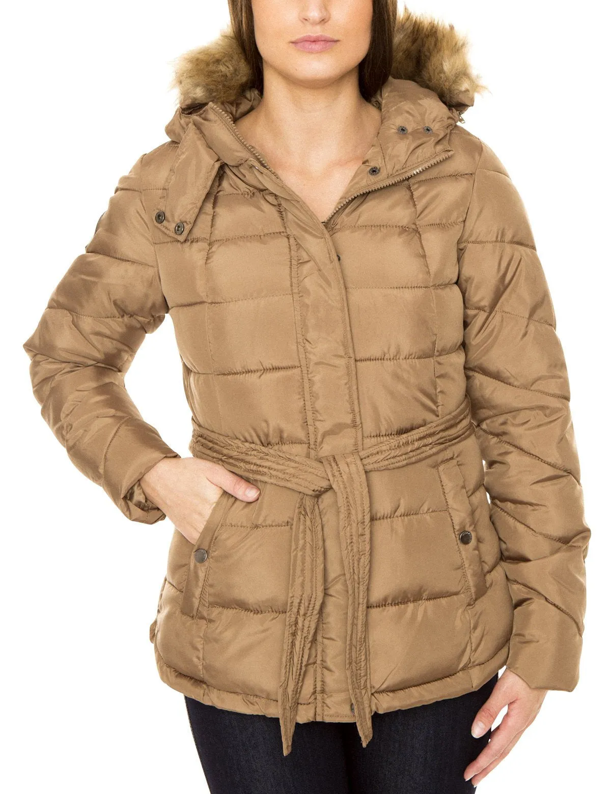 BELTED PARKA W/ FAUX FUR HOOD sold by U.S. Polo Assn. product image thumbnail 2
