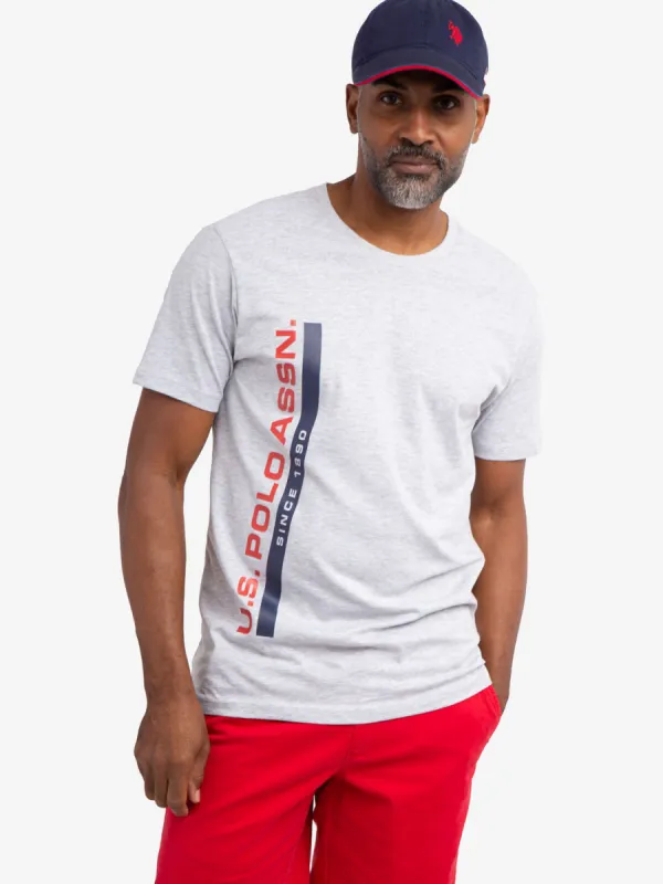 VERTICAL WORDMARK GRAPHIC CREW NECK T-SHIRT sold by U.S. Polo Assn.