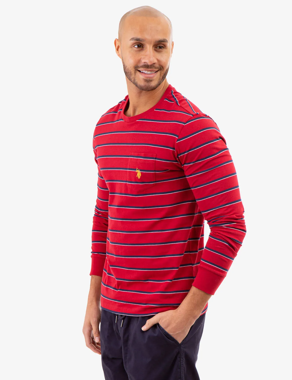 YARN DYE STRIPE JERSEY LONG SLEEVE T-SHIRT sold by U.S. Polo Assn. product image thumbnail 3