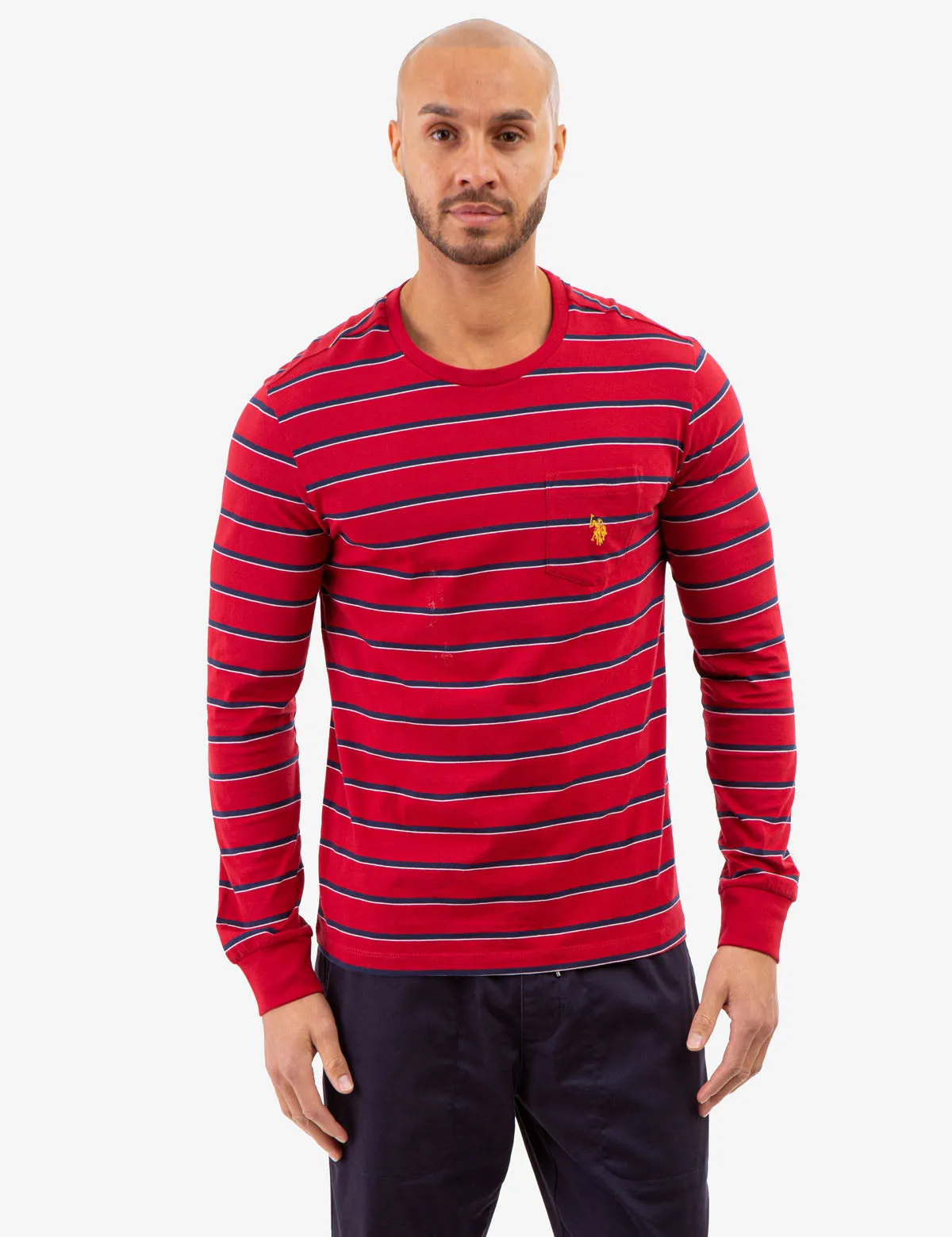 YARN DYE STRIPE JERSEY LONG SLEEVE T-SHIRT sold by U.S. Polo Assn.