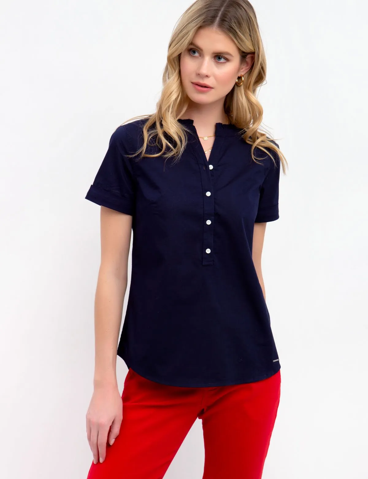 RUFFLE POPOVER TOP sold by U.S. Polo Assn.