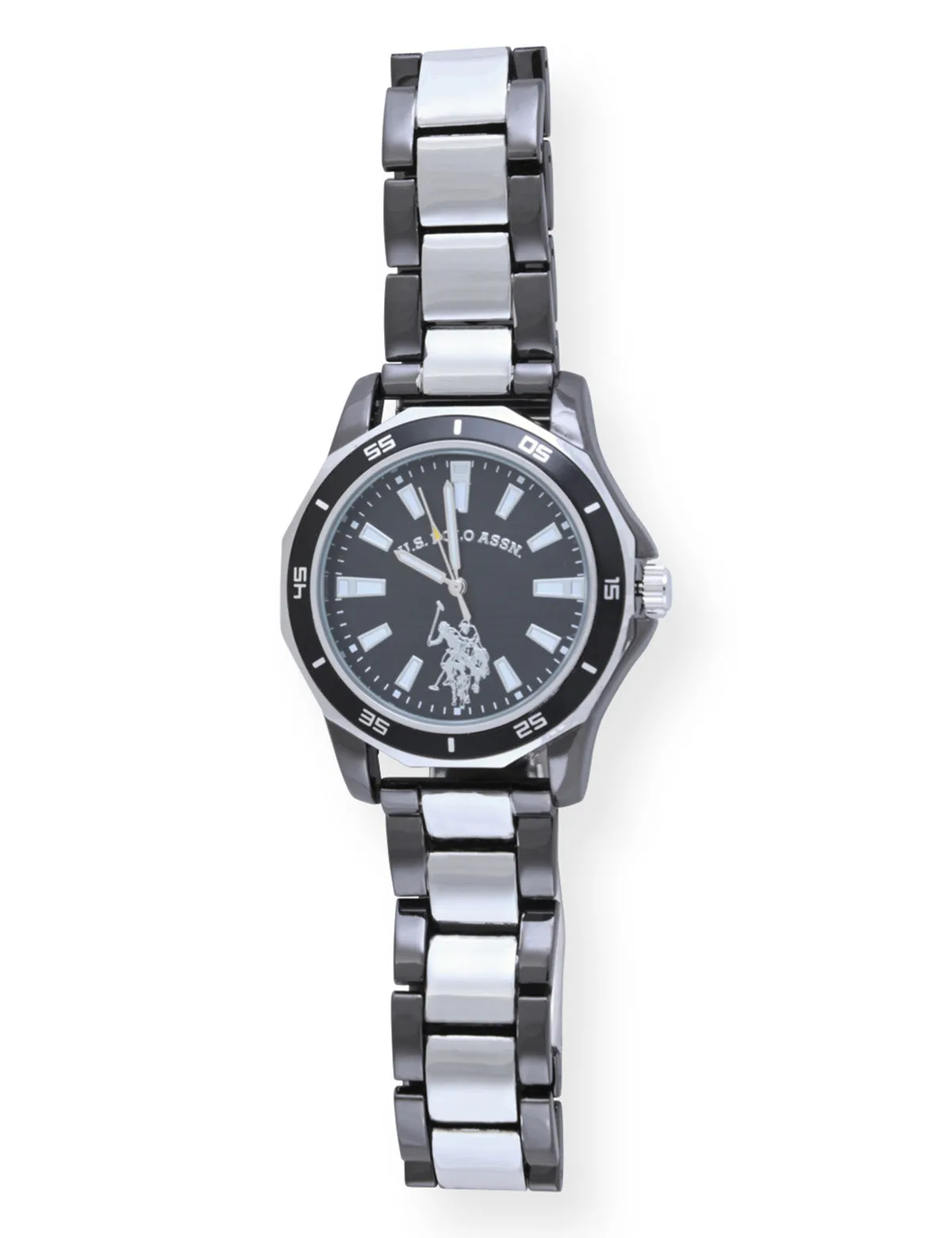 MEN'S SILVER AND BLACK LINK WATCH sold by U.S. Polo Assn. product image thumbnail 4