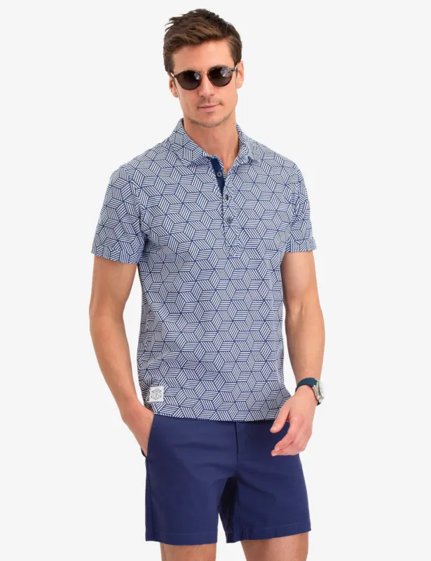BLACK MALLET GEOMETRIC PRINT POLO SHIRT sold by U.S. Polo Assn.