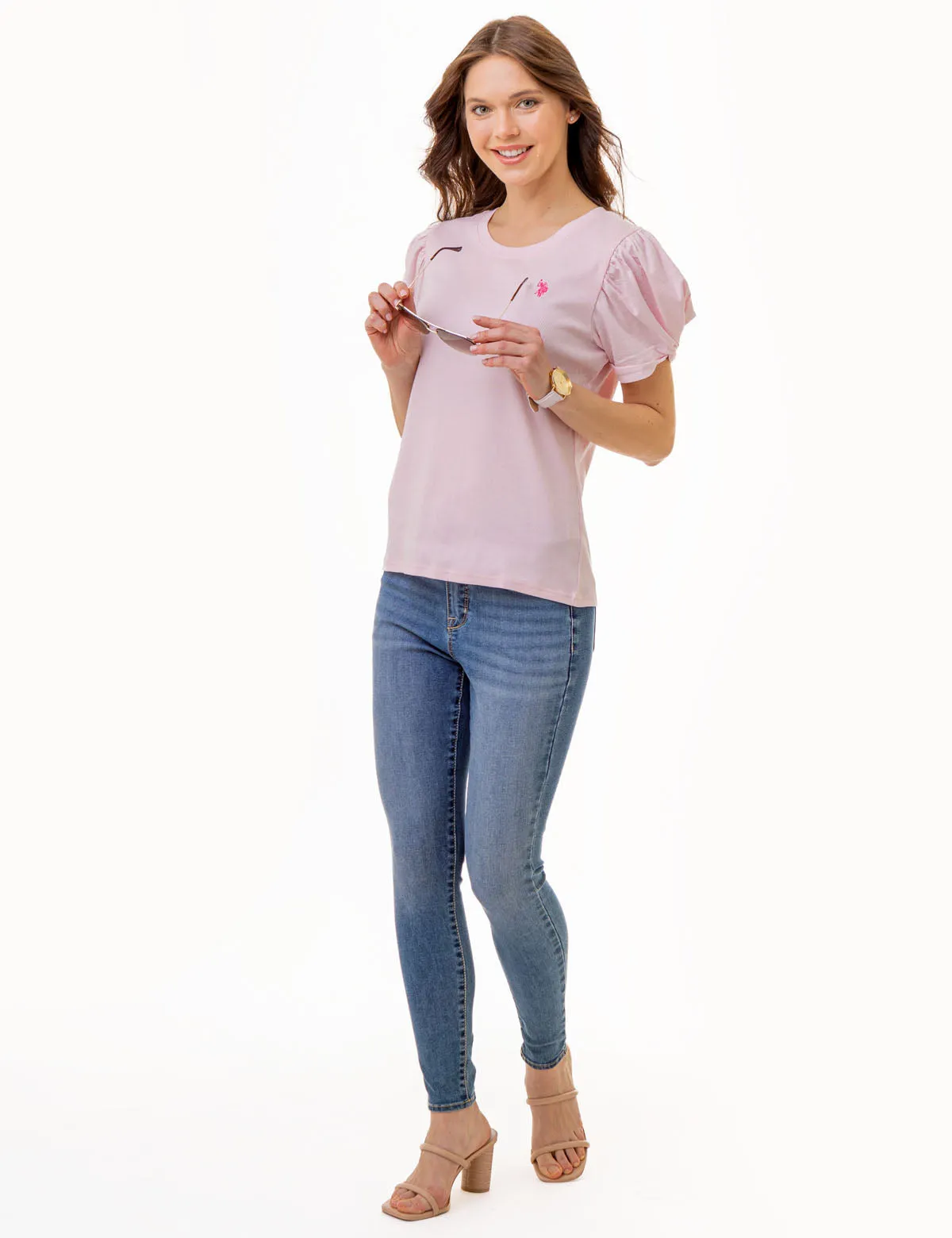 PUFF SLEEVE CREW NECK TOP sold by U.S. Polo Assn. product image thumbnail 2