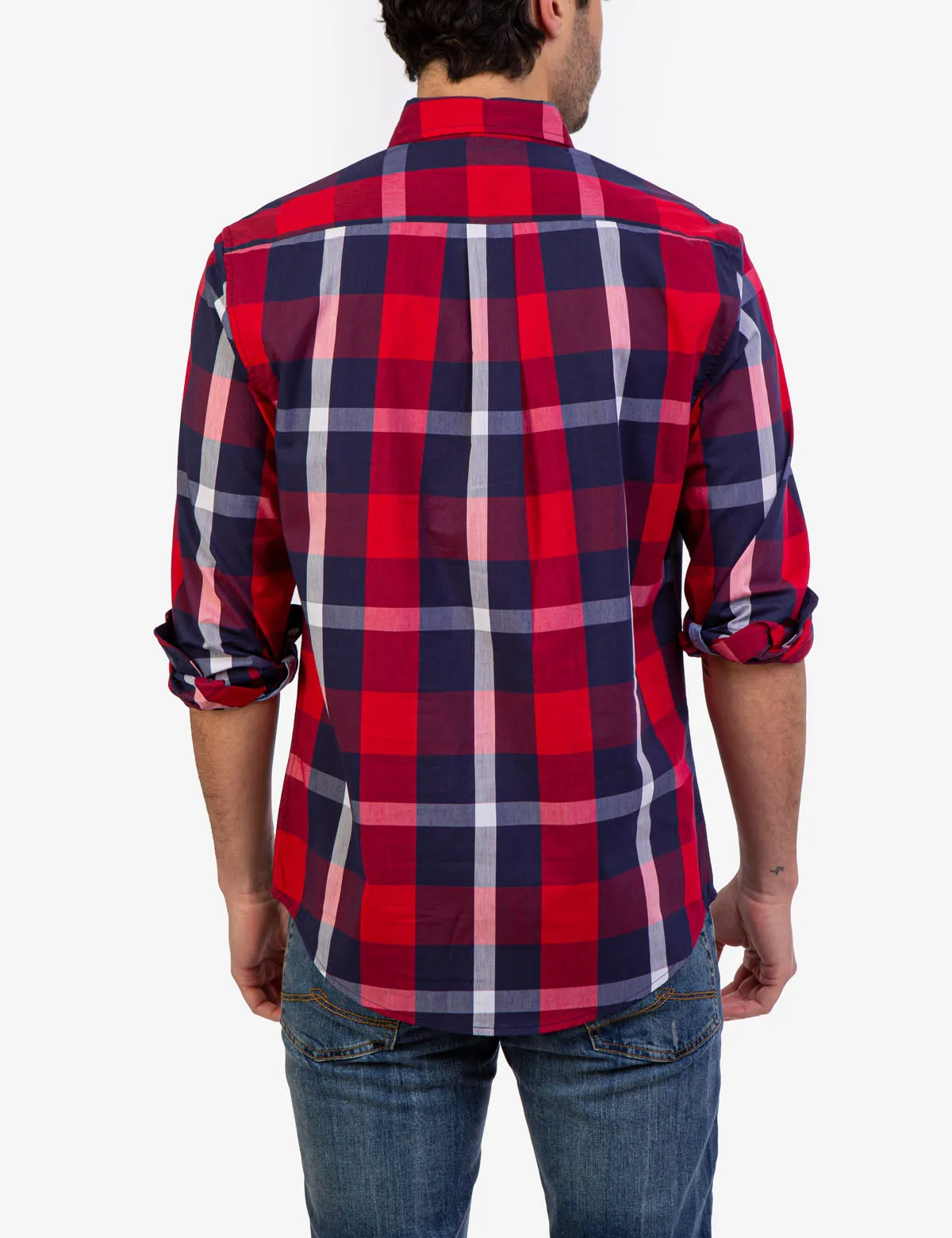 PLAID POPLIN STRETCH LONG SLEEVE SHIRT sold by U.S. Polo Assn. product image thumbnail 4