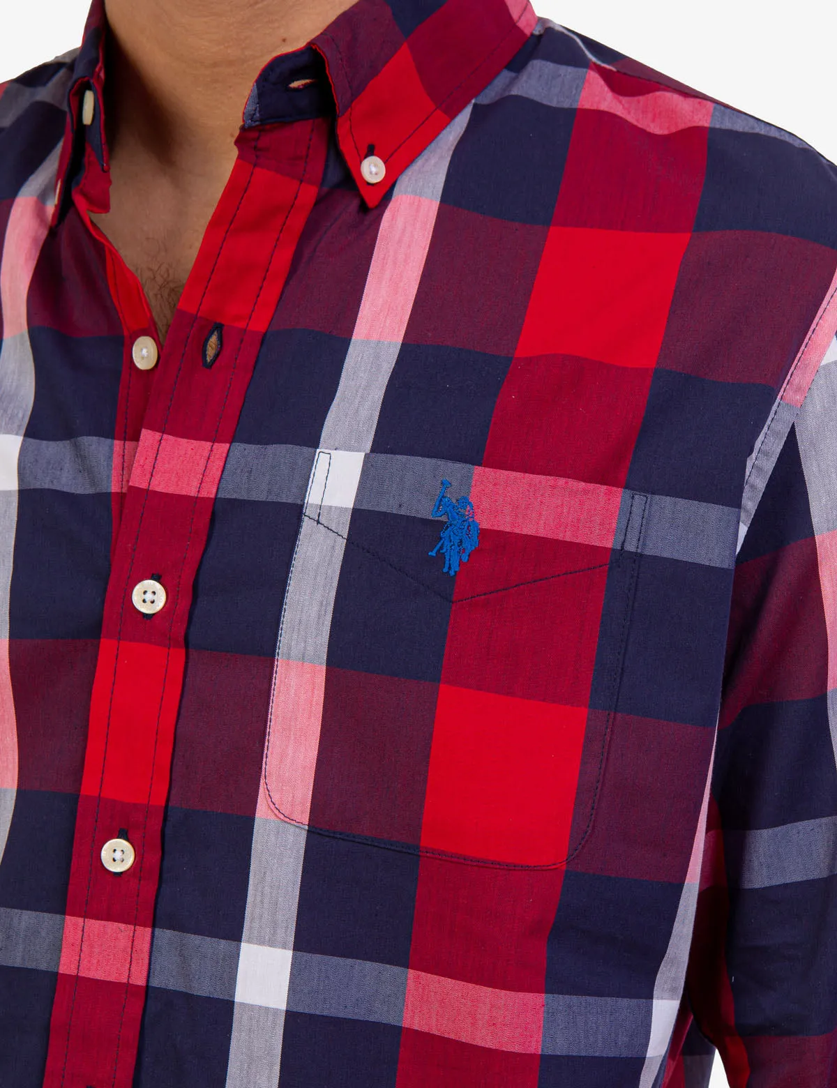 PLAID POPLIN STRETCH LONG SLEEVE SHIRT sold by U.S. Polo Assn. product image thumbnail 5