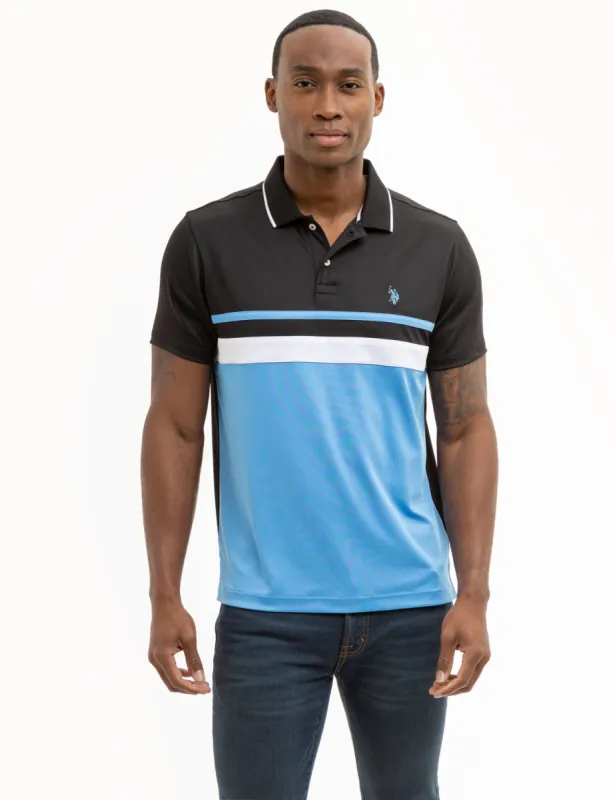 COLORBLOCK JERSEY PERFORMANCE POLO SHIRT sold by U.S. Polo Assn.
