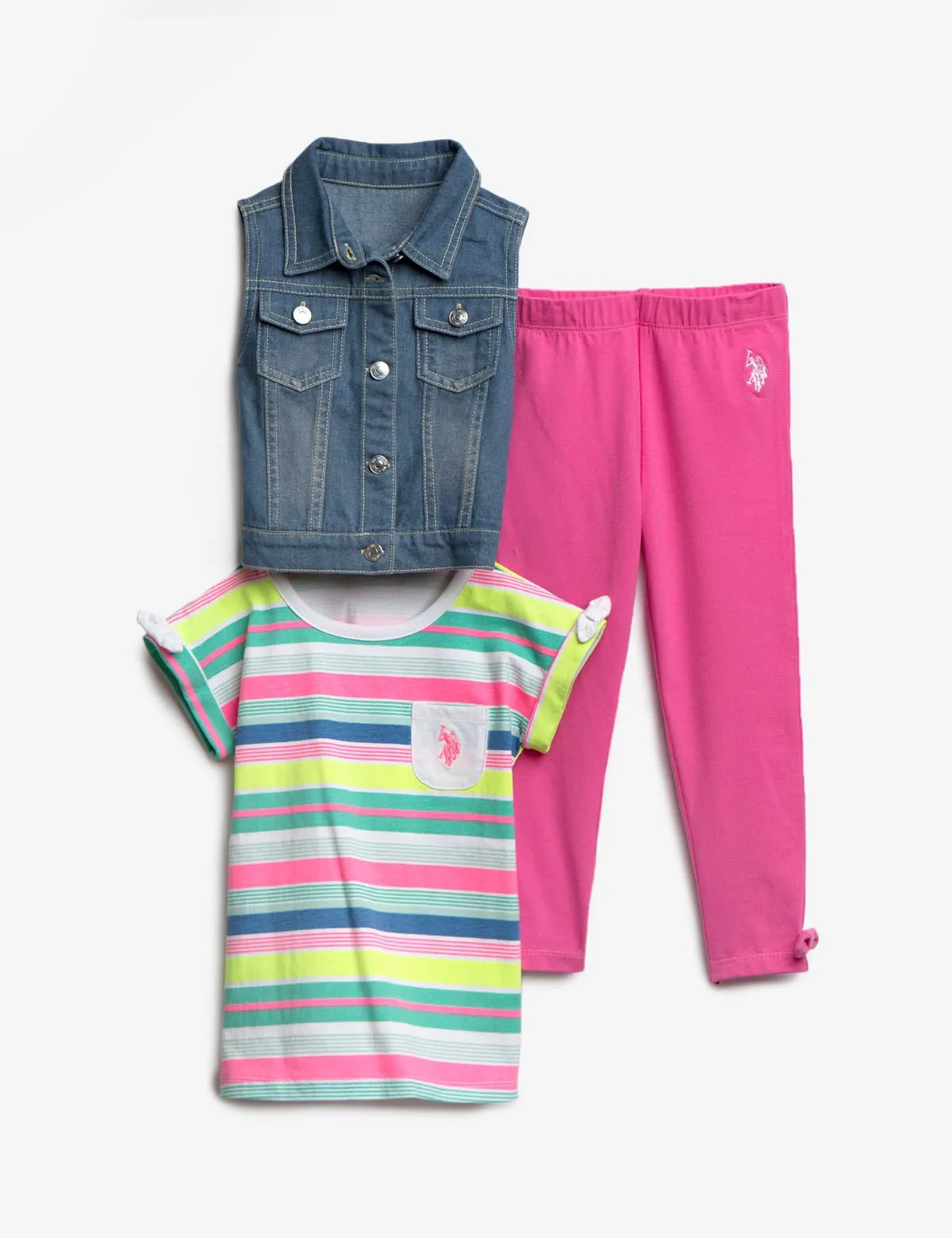 GIRLS 3 PIECE SET: VEST, TEE & LEGGINGS sold by U.S. Polo Assn.